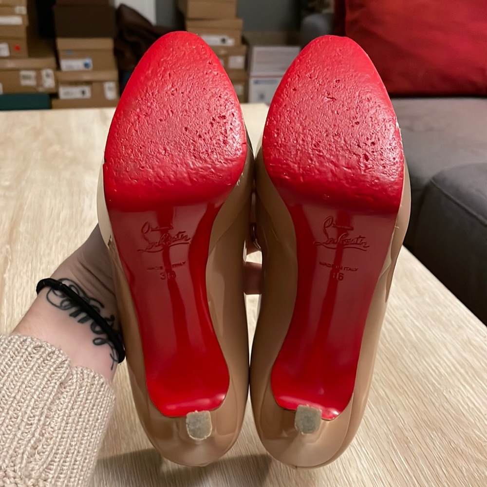 Louboutin Bianca 120MM Nude Patent  - 36 - Picture 10 of 11